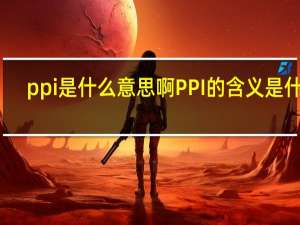 ppi是什么意思啊 PPI的含义是什么？