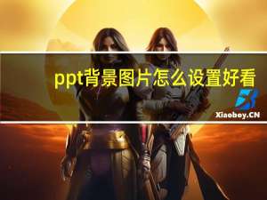 ppt背景图片怎么设置好看（ppt背景图片怎么设置）