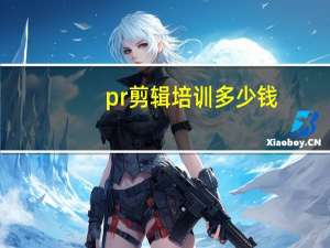 pr剪辑培训多少钱