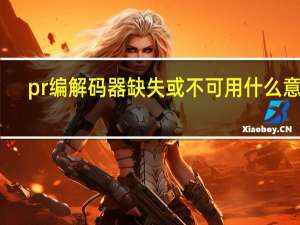 pr编解码器缺失或不可用什么意思（pr编解码器缺失或不可用）