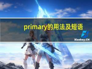 primary的用法及短语
