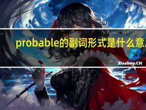 probable的副词形式是什么意思
