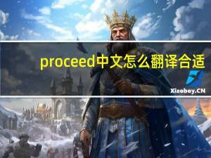 proceed中文怎么翻译合适？