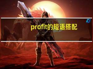 profit的短语搭配