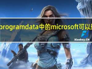 programdata中的microsoft可以删除吗