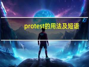 protest的用法及短语