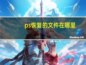 ps恢复的文件在哪里