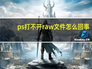 ps打不开raw文件怎么回事（ps打不开raw）