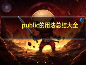 public的用法总结大全