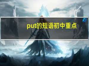 put的短语初中重点