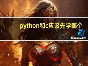 python和c应该先学哪个
