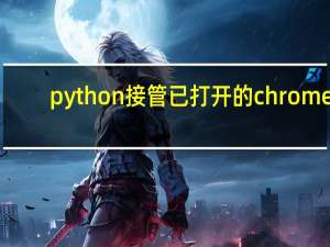 python接管已打开的chrome