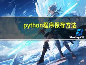 python程序保存方法