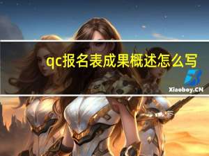qc报名表成果概述怎么写