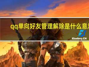 qq单向好友管理解除是什么意思（qq单向好友管理）