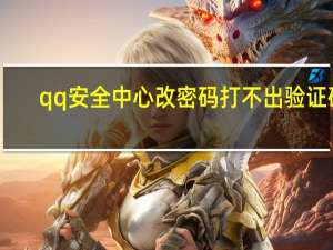 qq安全中心改密码打不出验证码（qq安全中心改密码）