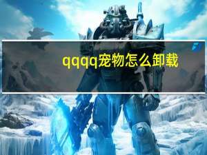 qqqq宠物怎么卸载