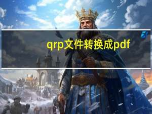 qrp文件转换成pdf（qrp文件转换excel）