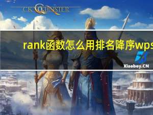 rank函数怎么用排名降序wps（rank函数怎么用排名）