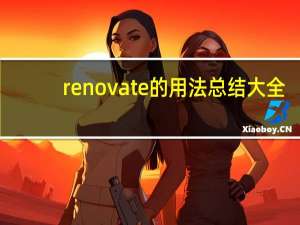 renovate的用法总结大全