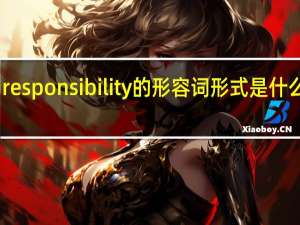 responsibility的形容词形式是什么意思
