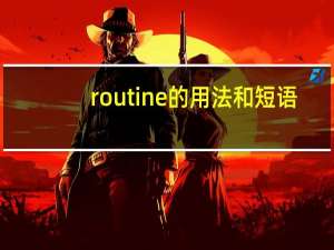 routine的用法和短语