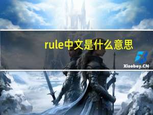 rule中文是什么意思？