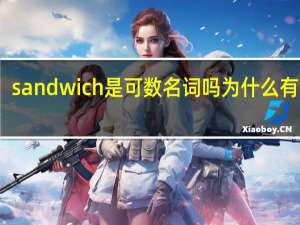 sandwich是可数名词吗为什么有时候+s