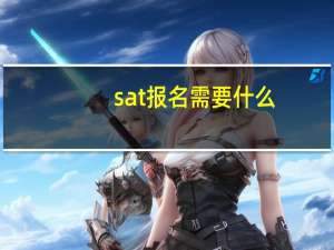 sat报名需要什么