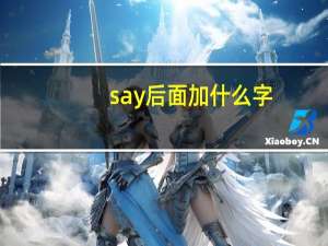 say后面加什么字