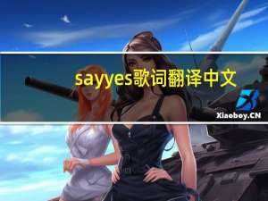 say yes歌词翻译中文（say yes文章翻译）