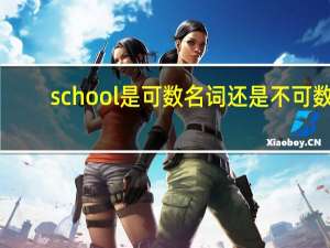 school是可数名词还是不可数