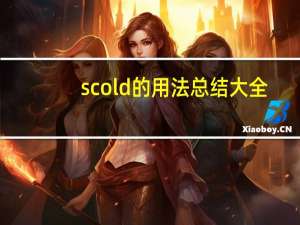 scold的用法总结大全