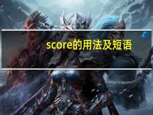 score的用法及短语