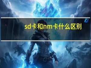 sd卡和nm卡什么区别