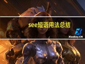 see短语用法总结