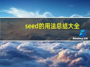 seed的用法总结大全