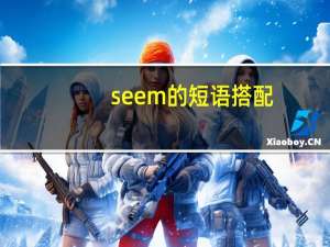 seem的短语搭配
