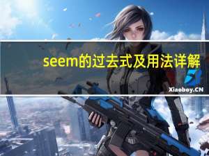 seem的过去式及用法详解