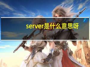 server是什么意思呀（server是什么意思）
