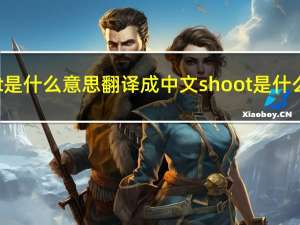 shoot是什么意思翻译成中文 shoot是什么意思