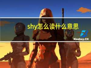 shy怎么读什么意思（shy怎么读）