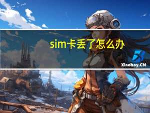 sim卡丢了怎么办