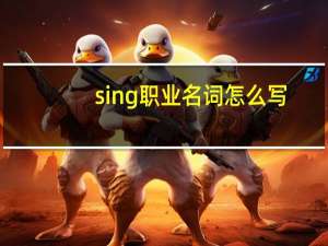 sing职业名词怎么写