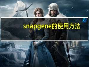 snapgene的使用方法