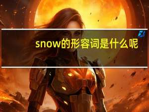 snow的形容词是什么呢