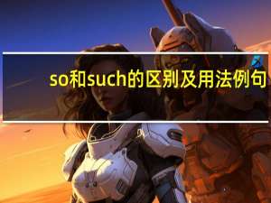 so和such的区别及用法例句
