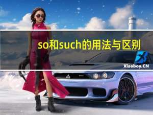 so 和such的用法与区别