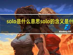 solo是什么意思 solo的含义是什么