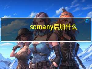 somany后加什么？